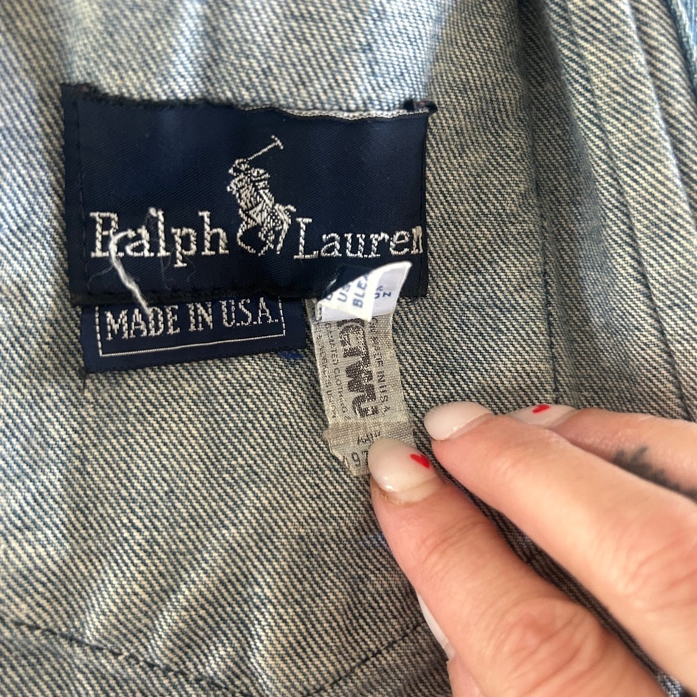 Vintage Polo Western Ralph Lauren Denim Jacket Corduroy Collar USA - Picture 12 of 15